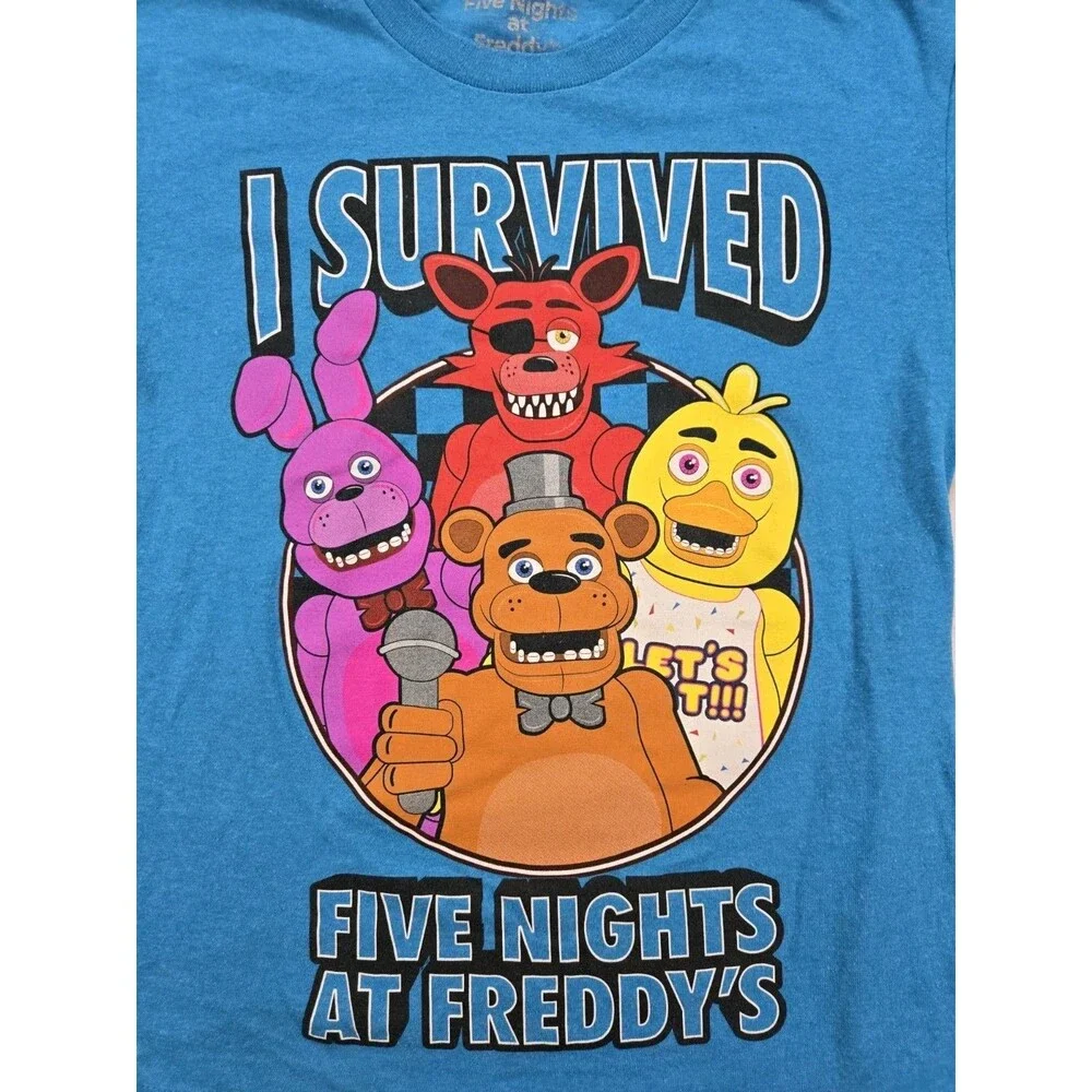 Boys Five Nights Freddys Graphic Short Sleeve T Shirt Blue Small
